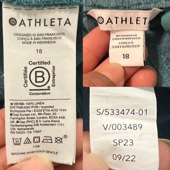 Athleta Women's Retreat Linen Comfort Slits Loungewear Wide Leg Pants Size 18 - Picture 12 of 12